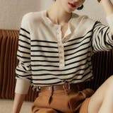 フレンチ ボーダーソフトニット 2色 韓国ファッション | RAKUku | 詳細画像3 