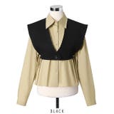 ブラック | 韓国ファッション ニットケープベスト付き シャツ 3color | RAKUku