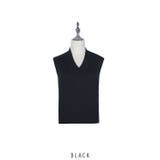 ブラック | Vネック ニット ベスト 5color | RAKUku