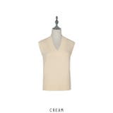 クリーム | Vネック ニット ベスト 5color | RAKUku