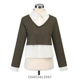 チャコールグレー | 23AW 新 レイヤードゴルジクロップニット 5color | RAKUku