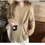 ベージュ | ラップデザイン ニット トップス  4color | RAKUku