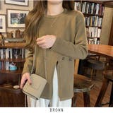 ブラウン | ラップデザイン ニット トップス  4color | RAKUku