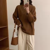 タートルネック ゆったり ニット トップス 韓国ファッション 4color | RAKUku | 詳細画像2