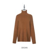 ブラウン | タートルネック ゆったり ニット トップス 韓国ファッション 4color | RAKUku