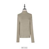 ベージュ | ハイネック カットソー 長袖 Tシャツ 5color 韓国ファッション | RAKUku