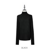 ブラック | ハイネック カットソー 長袖 Tシャツ 5color 韓国ファッション | RAKUku