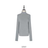 グレー | ハイネック カットソー 長袖 Tシャツ 5color 韓国ファッション | RAKUku