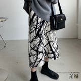 ペイント柄カジュアルスカート 2color 韓国ファッション | RAKUku | 詳細画像1 