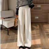 アイボリー | 裏起毛 ストレートパンツ ウエストゴム 4color | RAKUku