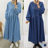 韓国ファッション デニムワンピース ロング丈 | RAKUku | 詳細画像1 