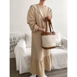 裏起毛 ゆったり ティアード ロング ワンピース 長袖 3color | RAKUku | 詳細画像2 