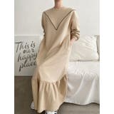 裏起毛 ゆったり ティアード ロング ワンピース 長袖 3color | RAKUku | 詳細画像3 