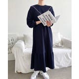 裏起毛 ゆったり ティアード ロング ワンピース 長袖 3color | RAKUku | 詳細画像7 