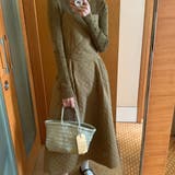 カーキ | 23AW新 キルティング キャミワンピース 3color 韓国ファッション | RAKUku