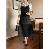 ツイード キャミワンピース ロング丈 韓国ファッション 2color | RAKUku | 詳細画像2 