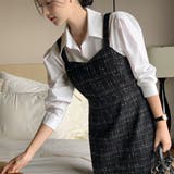 ツイード キャミワンピース ロング丈 韓国ファッション 2color | RAKUku | 詳細画像6 