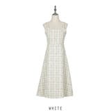 ホワイト | ツイード キャミワンピース ロング丈 韓国ファッション 2color | RAKUku