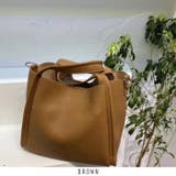 ブラウン | ポーチ付き 2wayトートバッグ | RAKUku