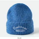 ブルー | ワッペン ニット帽 ビーニー カジュアル 5color | RAKUku