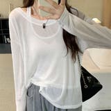 シアートップス 2点セット 透け感 秋 韓国ファッション | RAKUku | 詳細画像2 