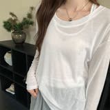 シアートップス 2点セット 透け感 秋 韓国ファッション | RAKUku | 詳細画像4 