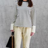 レーディス 長袖 ボーダースウェット Tシャツ カフスポイント | RAKUku | 詳細画像3 