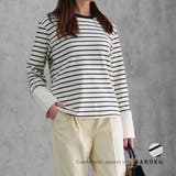 レーディス 長袖 ボーダースウェット Tシャツ カフスポイント | RAKUku | 詳細画像1 