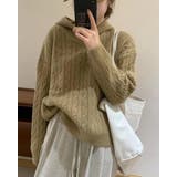 ケーブルニット セーター フード付き 秋冬 フードニット 韓国ファッション | RAKUku | 詳細画像8 