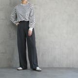 チャコールグレー | タックワイドパンツ キレイめ スラックスパンツ | RAKUku