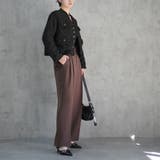ブラウン | タックワイドパンツ キレイめ スラックスパンツ | RAKUku