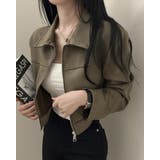 カーキ | クロップ スウェード ジャケット 韓国ファッション | RAKUku