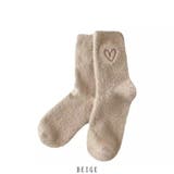 ベージュ | ハート ポイントファーソックス 厚手 | RAKUku