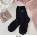 ブラック | ハート ポイントファーソックス 厚手 | RAKUku