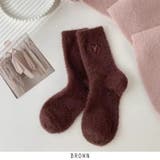 ブラウン | ハート ポイントファーソックス 厚手 | RAKUku
