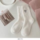 ホワイト | ハート ポイントファーソックス 厚手 | RAKUku