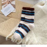 ブルー | カラフル 靴下 ソックス もこもこ ふわふわ 暖かい 可愛い ソックス | RAKUku