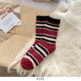 ワイン | カラフル 靴下 ソックス もこもこ ふわふわ 暖かい 可愛い ソックス | RAKUku