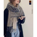 チェック柄リバーシブルマフラー 羽織り 柔らかい ストール プチプレゼント | RAKUku | 詳細画像1 