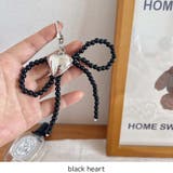 ブラックハート | ビーズアクセサリー リボンチャーム キーホルダー スニーカーチャーム | RAKUku