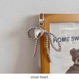 シルバーハート | ビーズアクセサリー リボンチャーム キーホルダー スニーカーチャーム | RAKUku