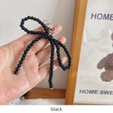 ブラック | ビーズアクセサリー リボンチャーム キーホルダー スニーカーチャーム | RAKUku
