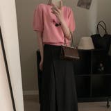 半袖 花飾り ニット 半袖プルオーバー セーター 韓国 韓国ファッション | RAKUku | 詳細画像5 