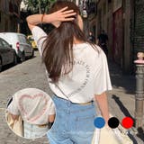 24NEW バッグプリント ロゴハートTシャツ 韓国ファッション | RAKUku | 詳細画像1 