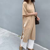 24ss NEW サイドスリットTシャツ ロング丈 ワンピーTシャツ | RAKUku | 詳細画像4 