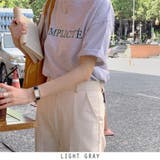ライトグレー | 24NEW シンプル レタリング プリントTシャツ 韓国ファッション | RAKUku