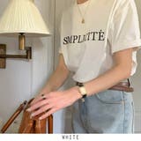 ホワイト | 24NEW シンプル レタリング プリントTシャツ 韓国ファッション | RAKUku