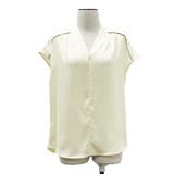 オフィスブラウス シルキー サテン風 Vネック シンプル | RAKUku | 詳細画像8