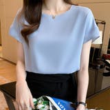 24NEW サテンブラウス レーディス 半袖 無地 シンプルデザイン | RAKUku | 詳細画像4 