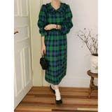 ビッグ襟 チェック柄 レースアップドレス | RAKUku | 詳細画像2 